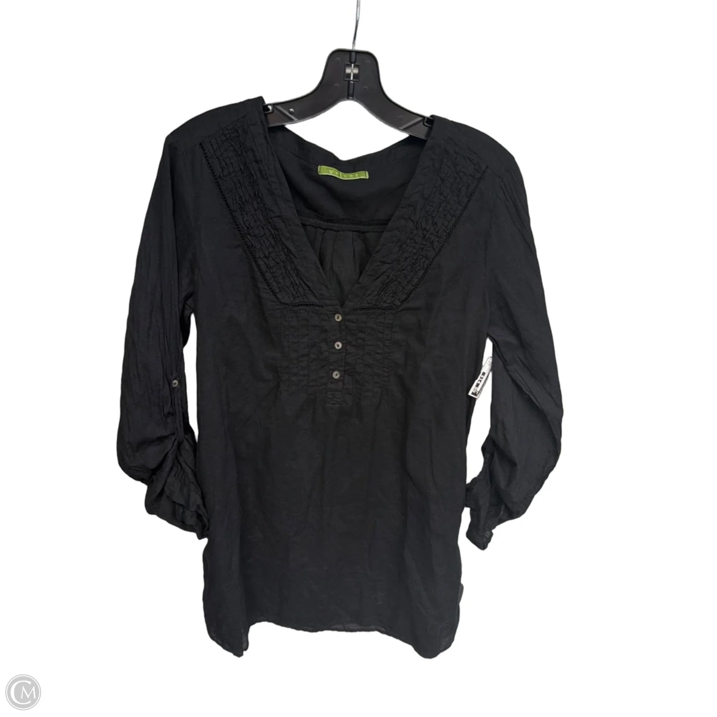 Tunic Long Sleeve By Velvet In Black, Size: M