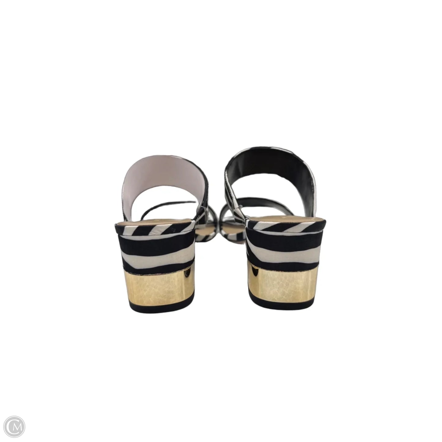 Sandals Heels Block By Ann Taylor In Black & White, Size: 7.5