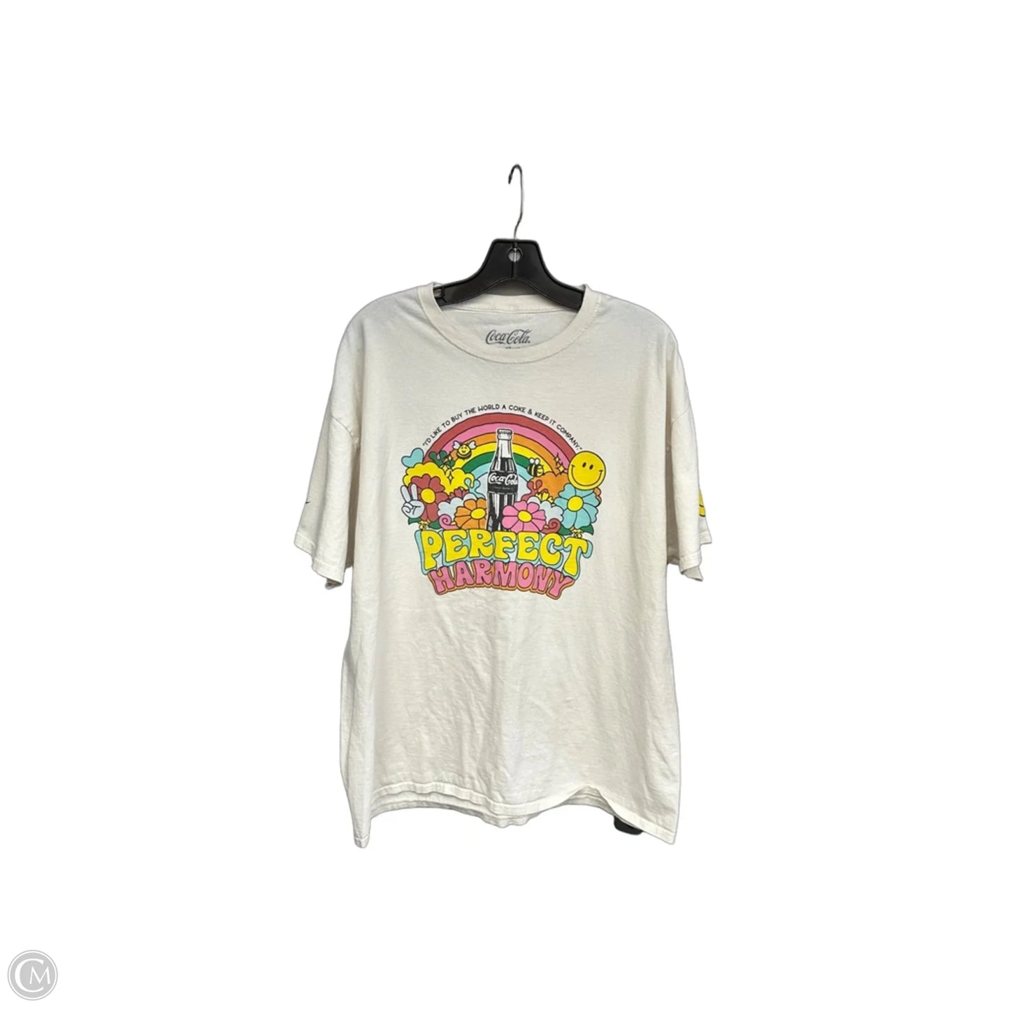 Top Short Sleeve By Clothes Mentor In Pink & Yellow, Size: Xl