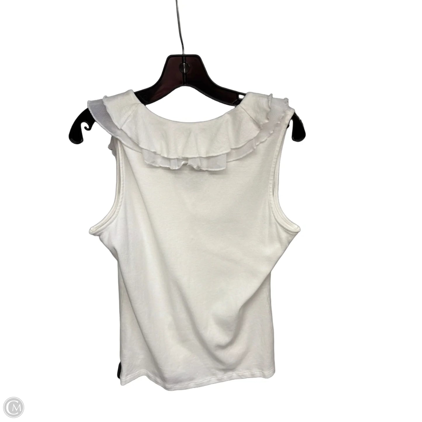 Top Sleeveless By Chaps In White, Size: M
