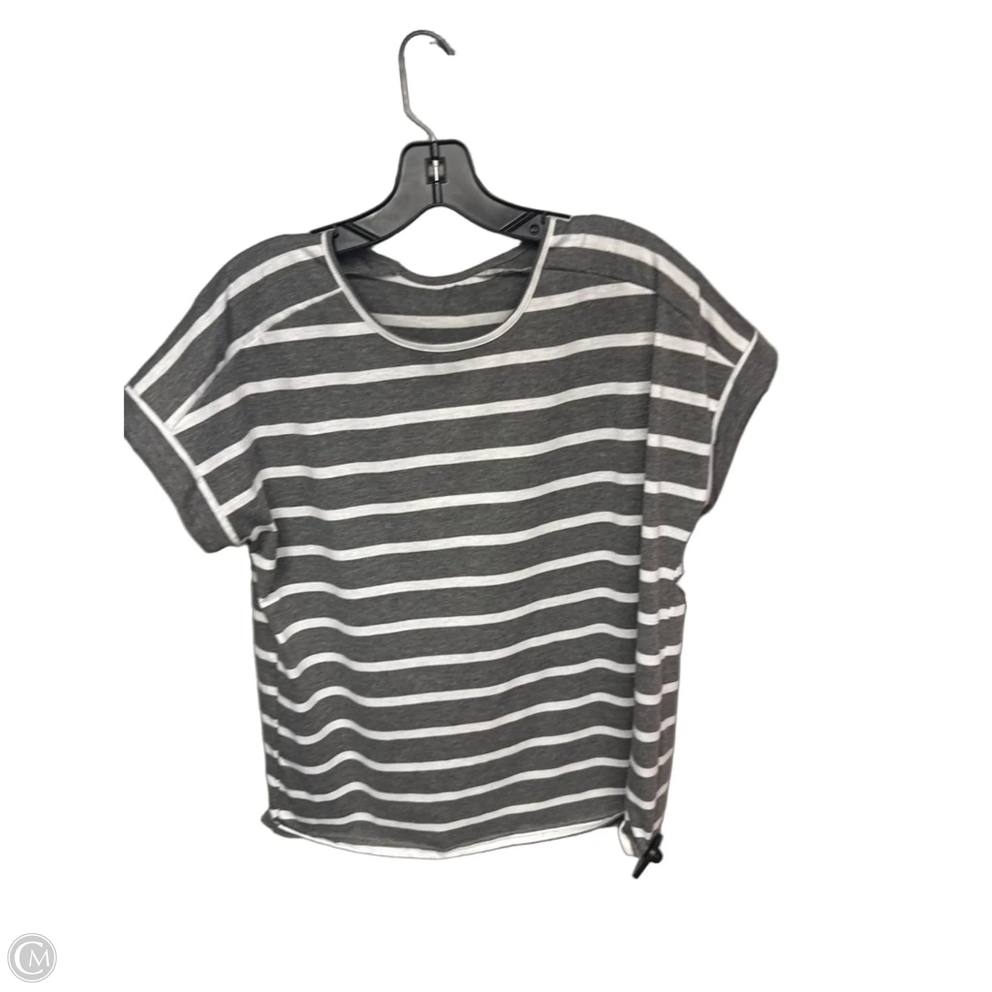 Top Short Sleeve By Shein In Grey & White, Size: L