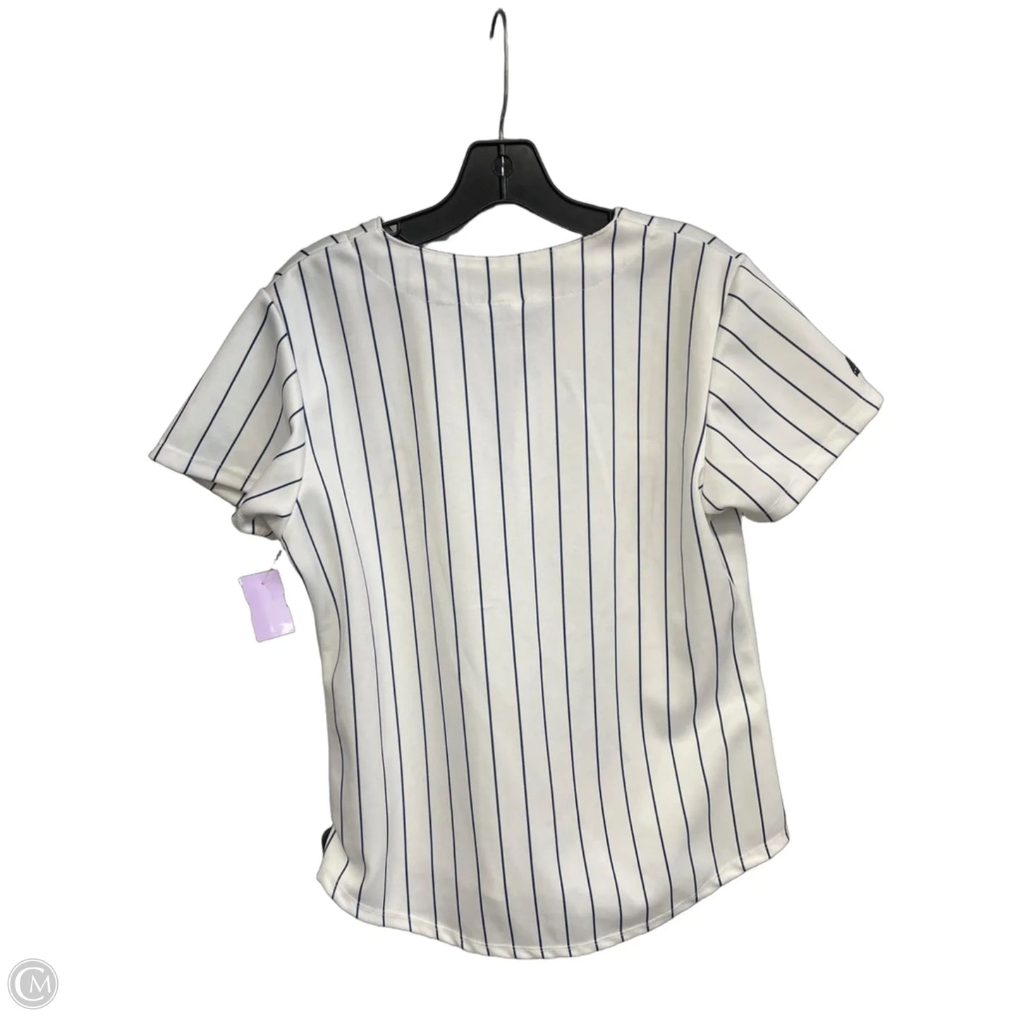 Athletic Top Short Sleeve By Majestic In Blue & Red & White, Size: M