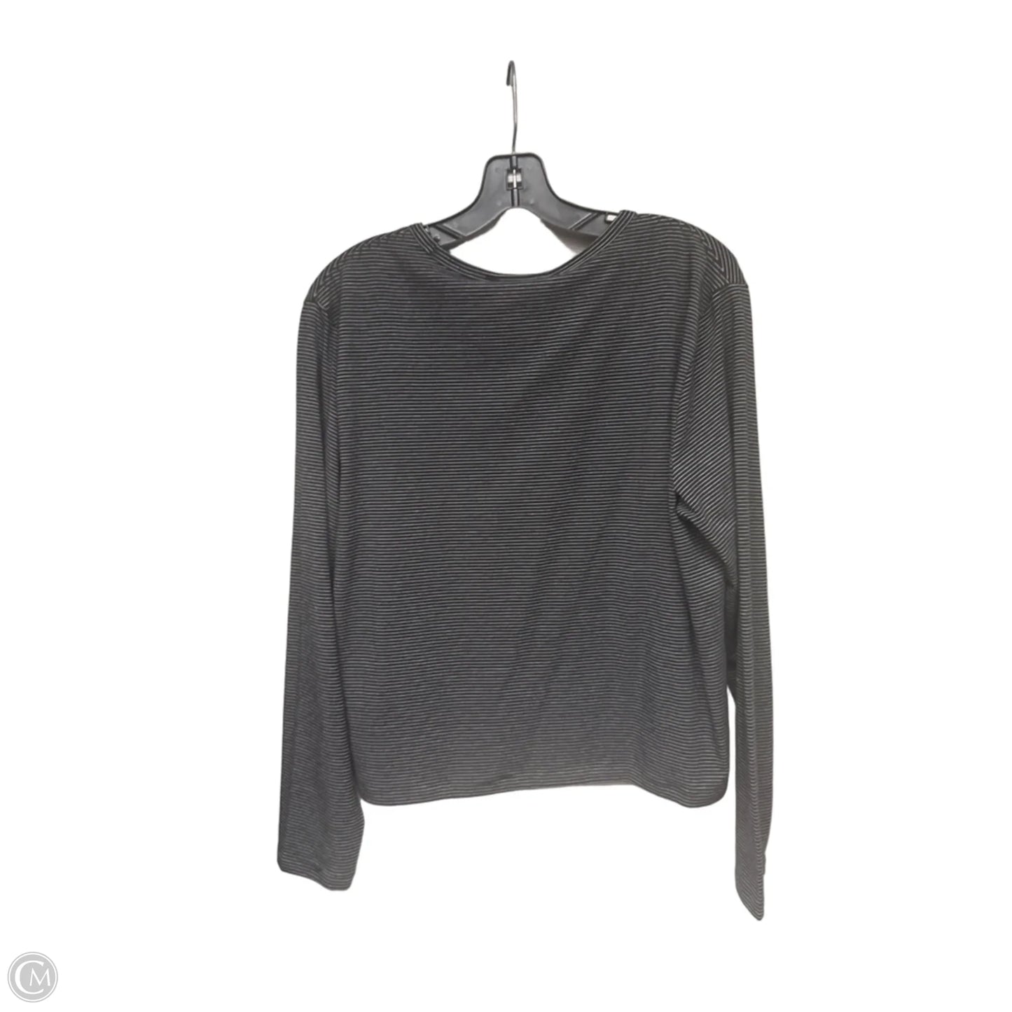 Athletic Top Long Sleeve Crewneck By Athleta In Black & White, Size: L