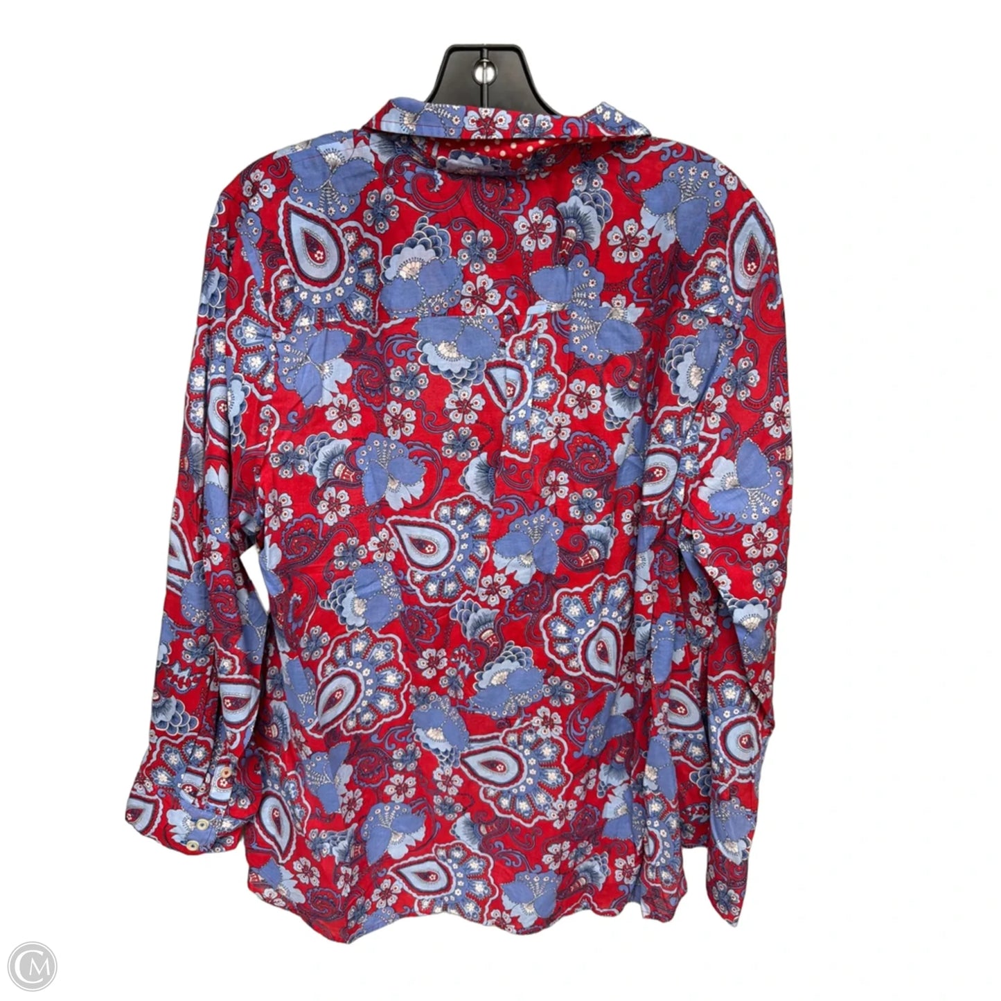 Top Long Sleeve By Talbots In Blue & Red, Size: 2x
