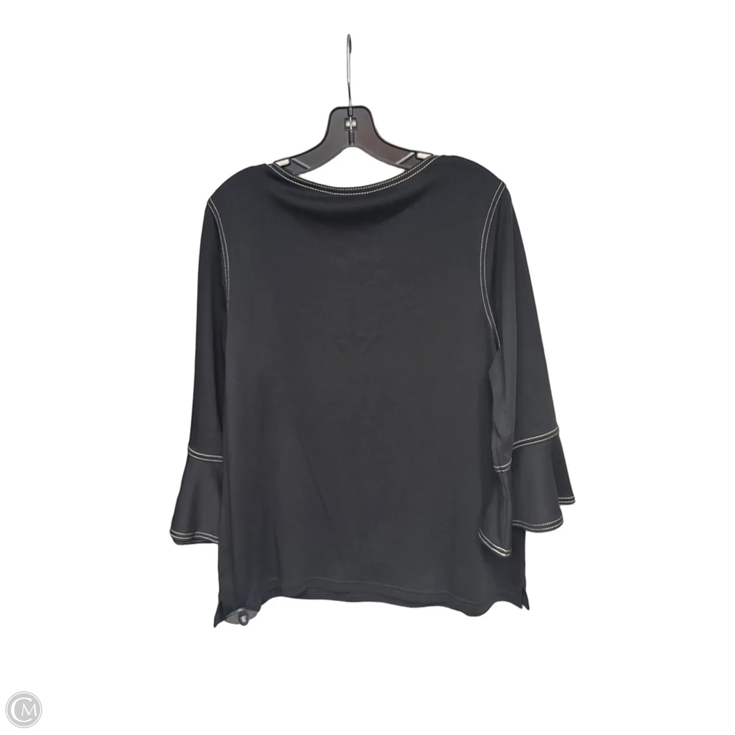 Top 3/4 Sleeve By Chicos In Black, Size: 2