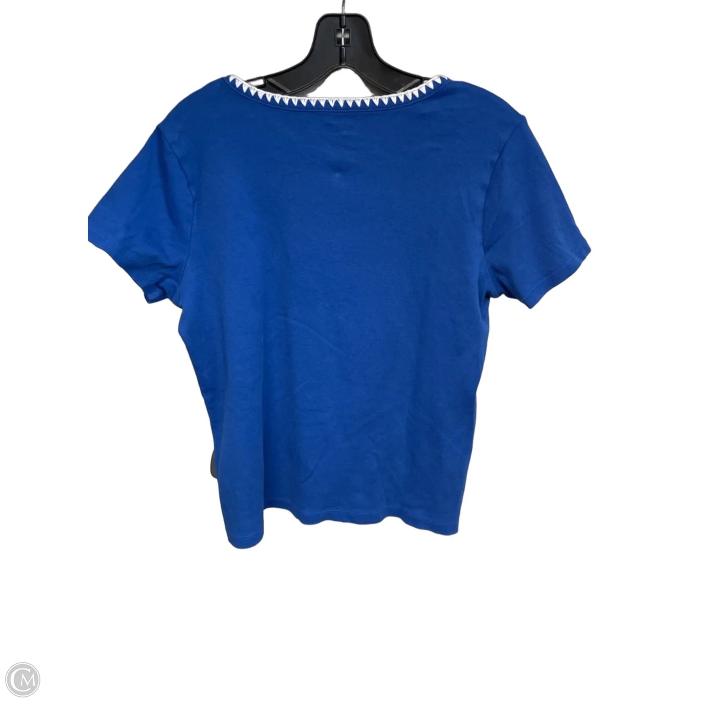 Top Short Sleeve By Coral Bay In Blue & White, Size: M