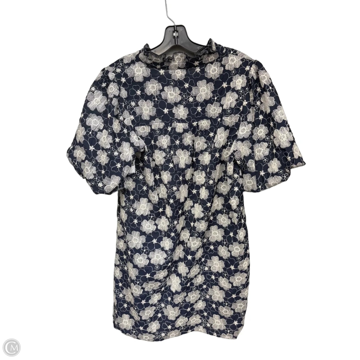 Dress Casual Midi By Voy In Blue & White, Size: L