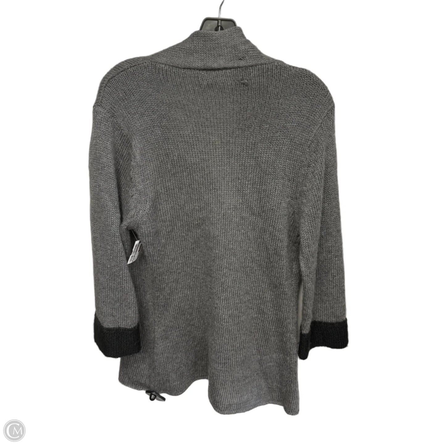 Sweater Cardigan By Wooden Ships In Black & Grey, Size: M