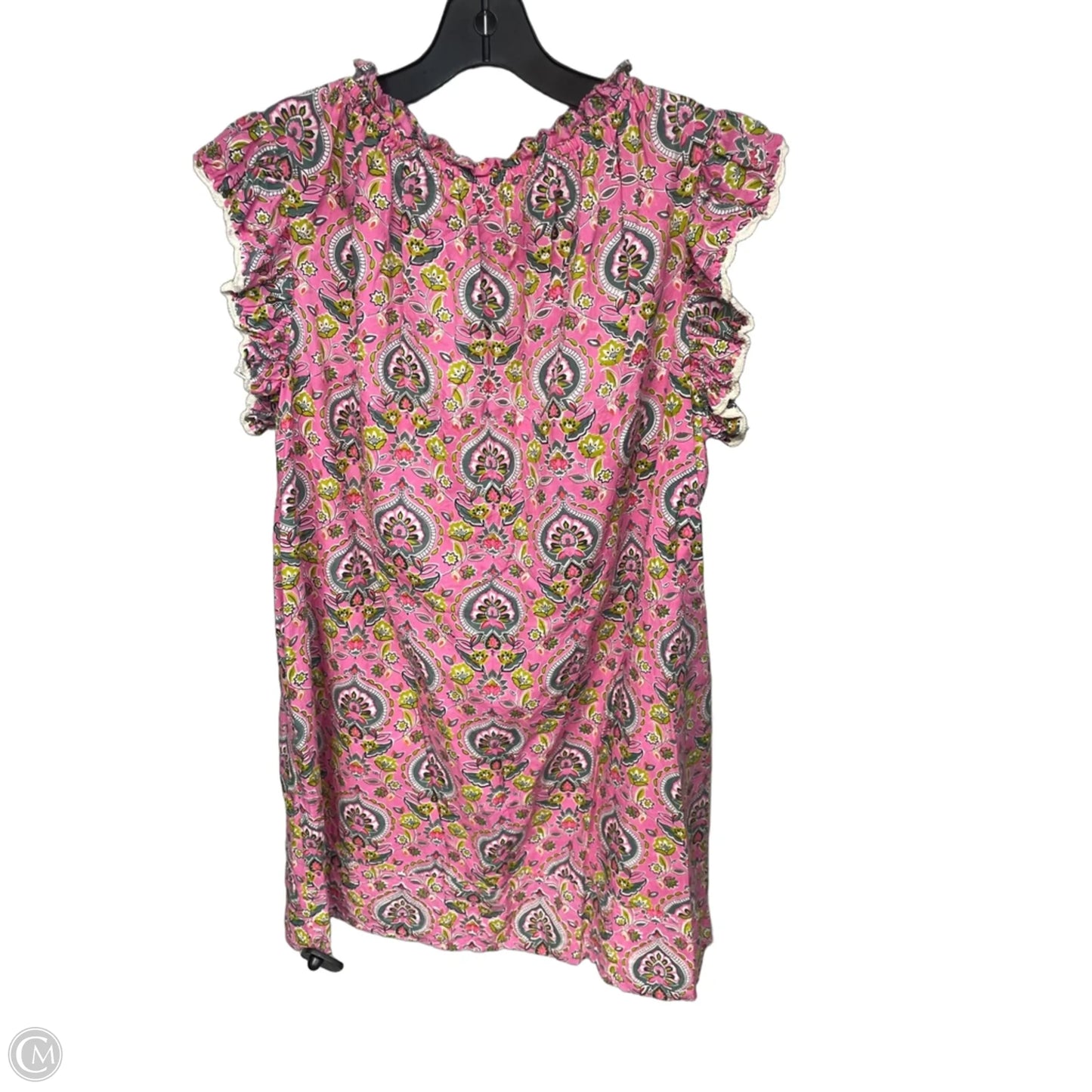Dress Casual Midi By Thml In Green & Pink, Size: L