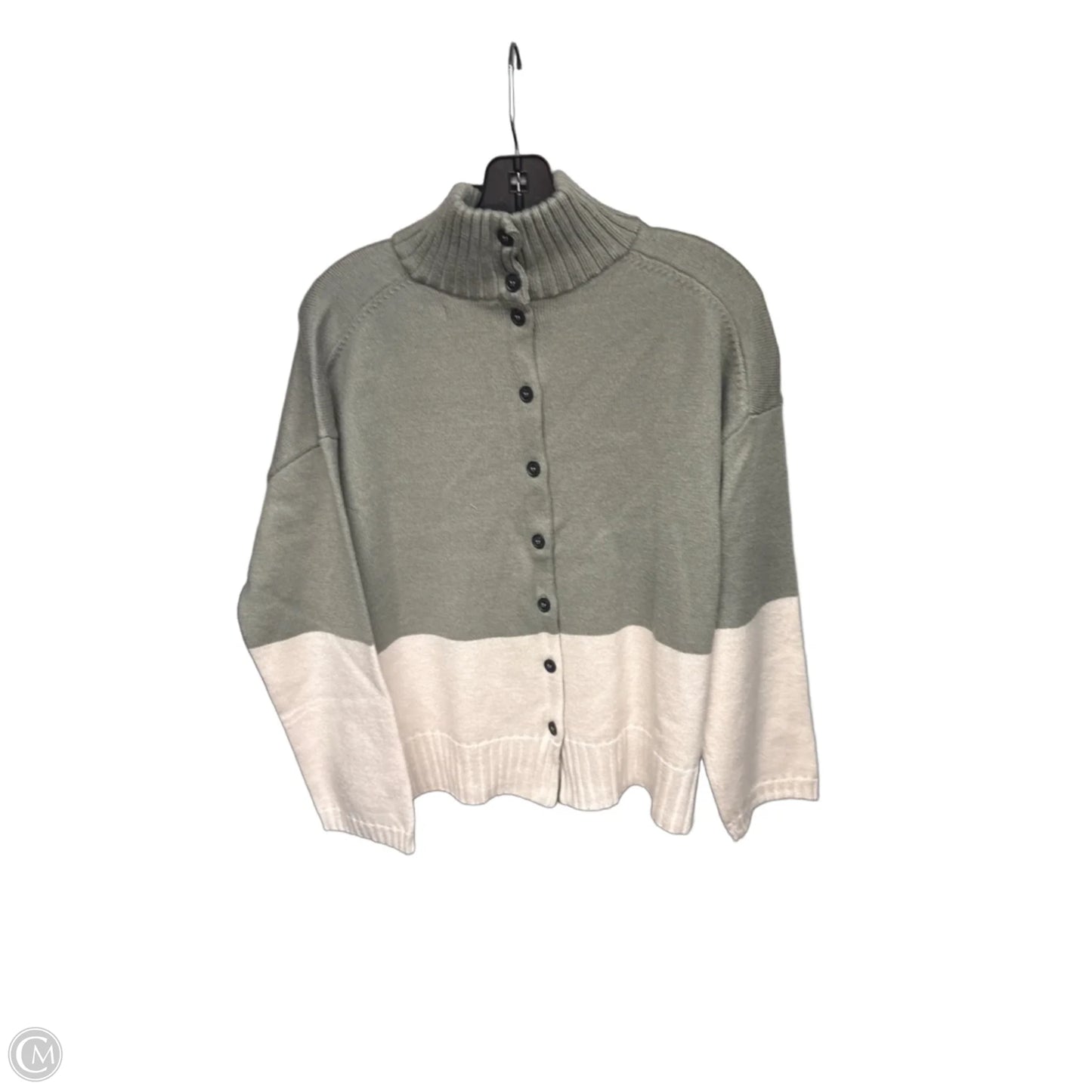 Sweater By Carve Designs In Green & White, Size: L