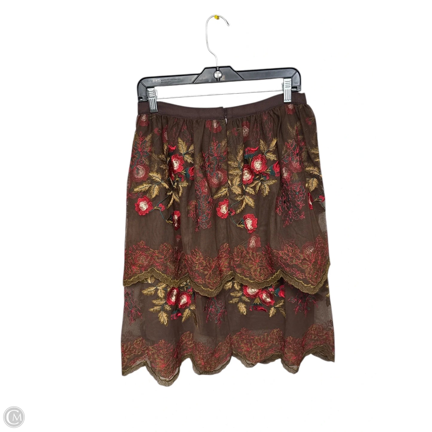 Skirt Midi By Clothes Mentor In Brown & Red, Size: 4