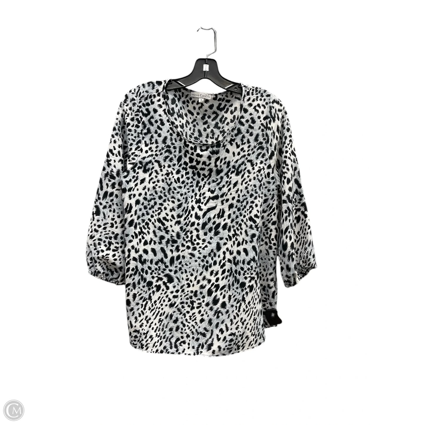 Top 3/4 Sleeve By Moa Moa In Black & White, Size: M