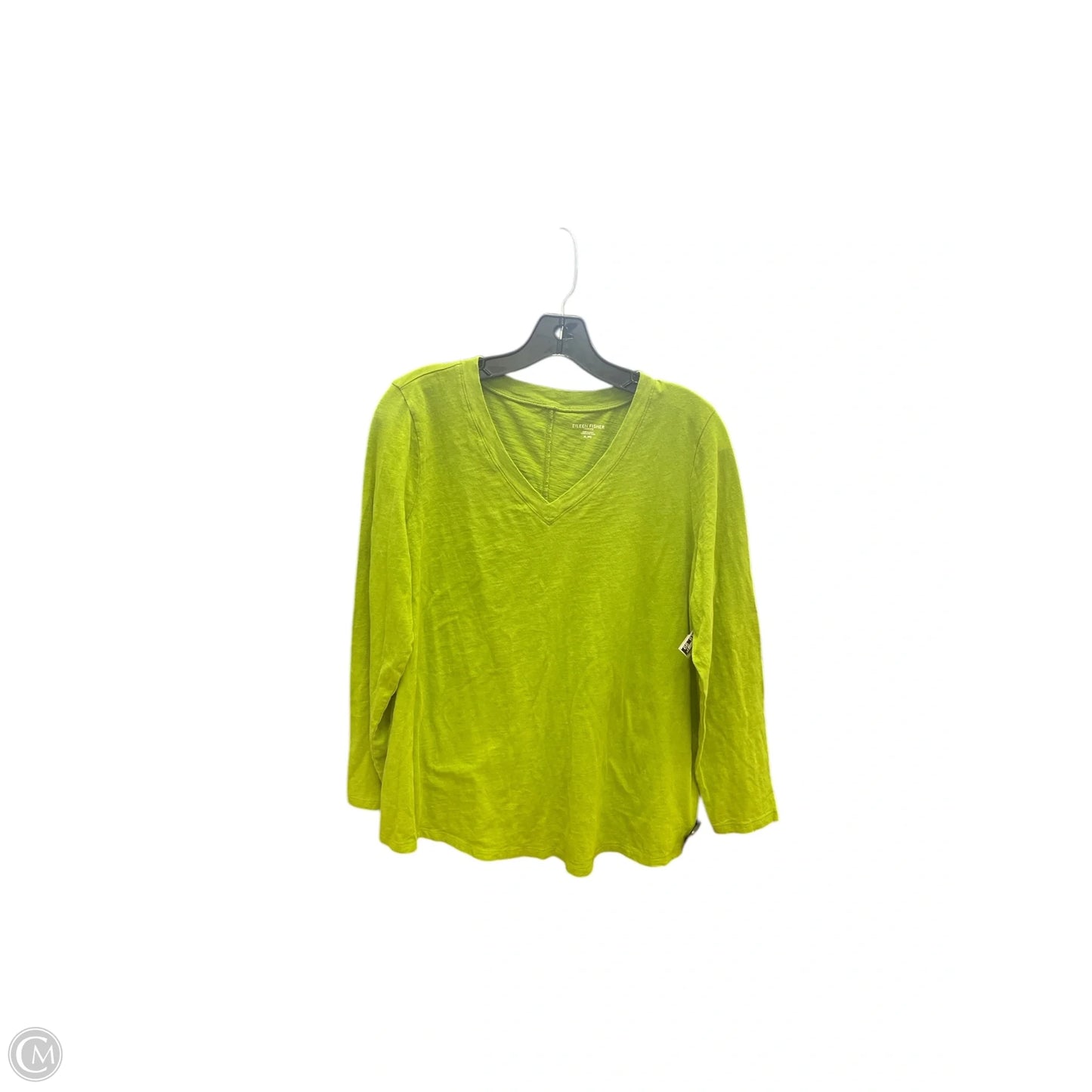 Top Long Sleeve By Eileen Fisher In Green, Size: Lp