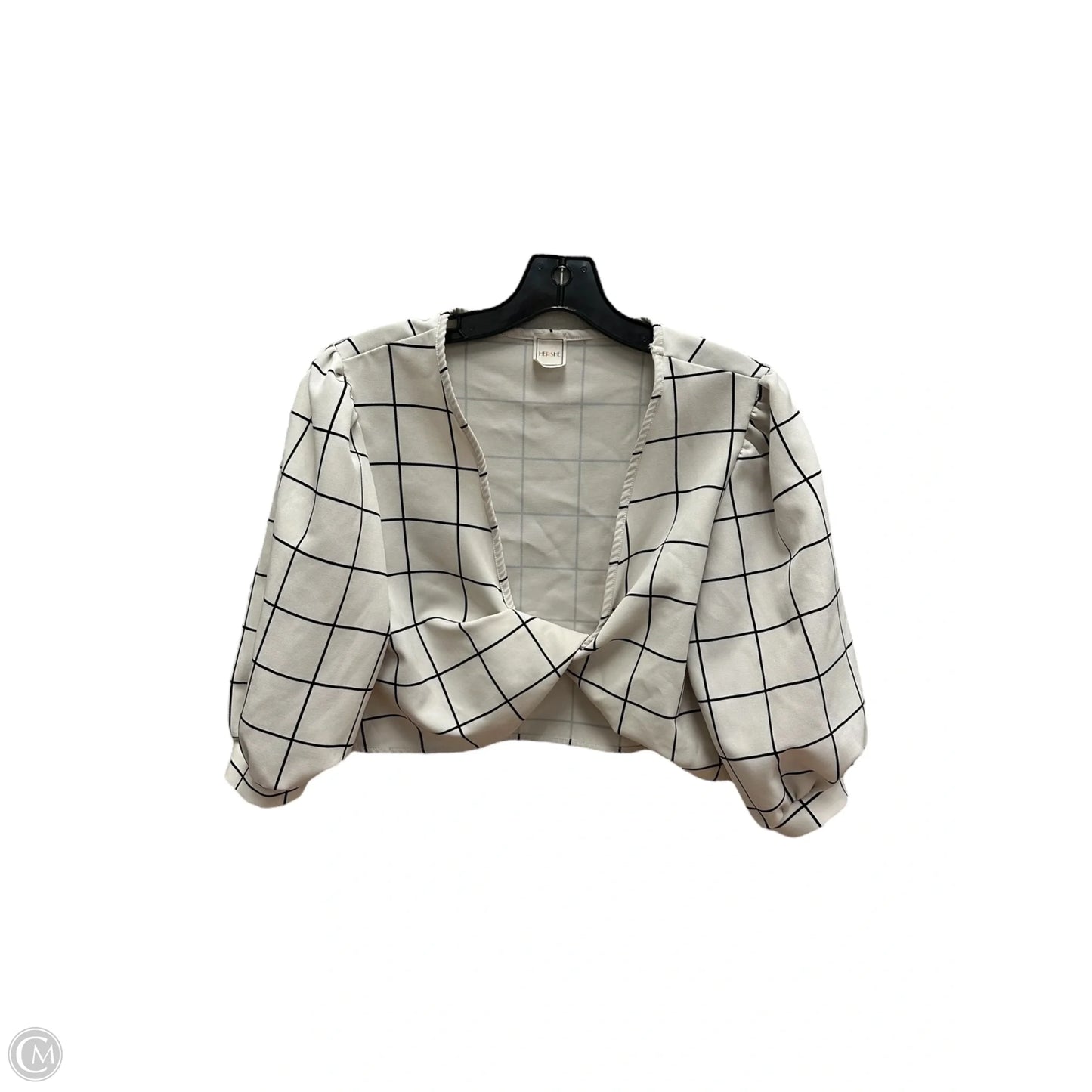 Top 3/4 Sleeve By Clothes Mentor In Black & Cream, Size: L