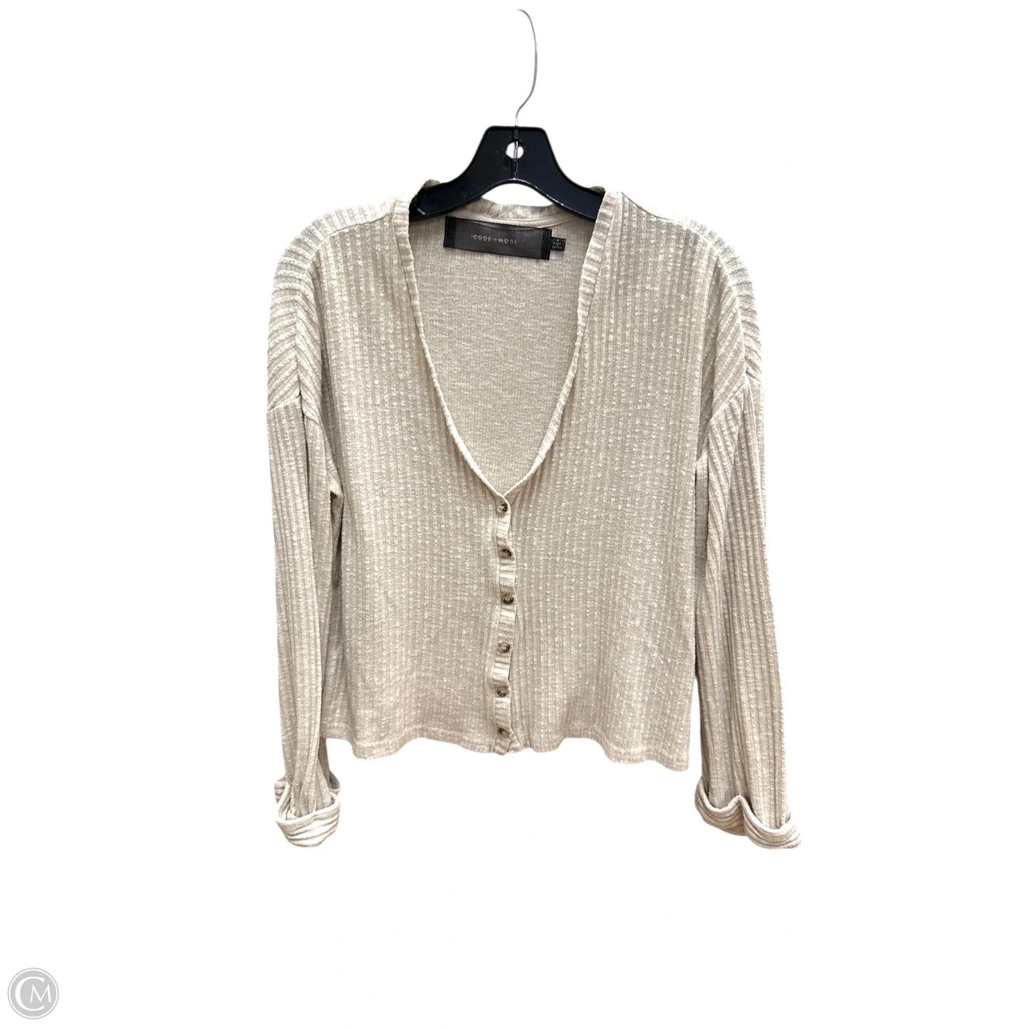 Top Long Sleeve By Code Mode In Cream, Size: S