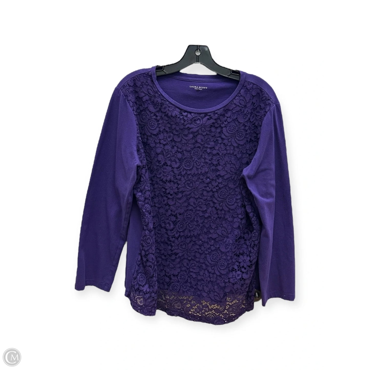 Top Long Sleeve By Laura Scott In Purple, Size: Xl