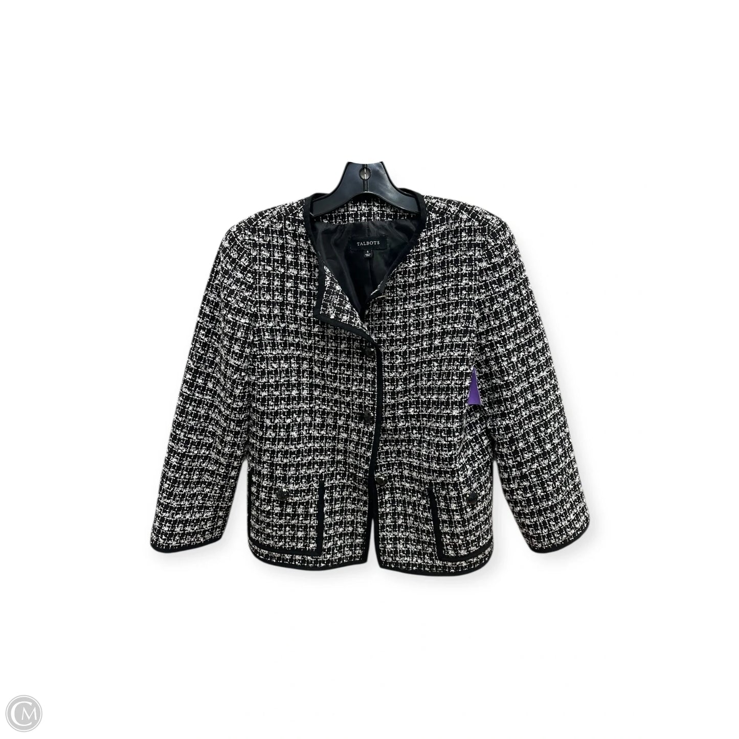 Blazer By Talbots In Black & White, Size: 6