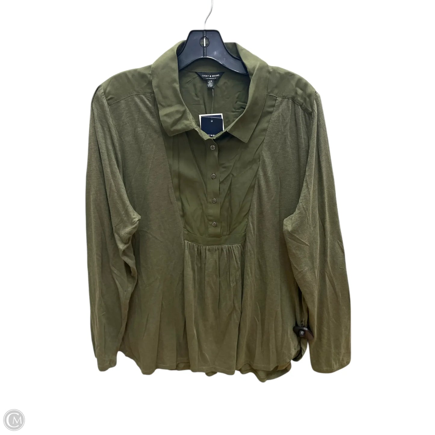 Top Long Sleeve By Lucky Brand In Green, Size: L