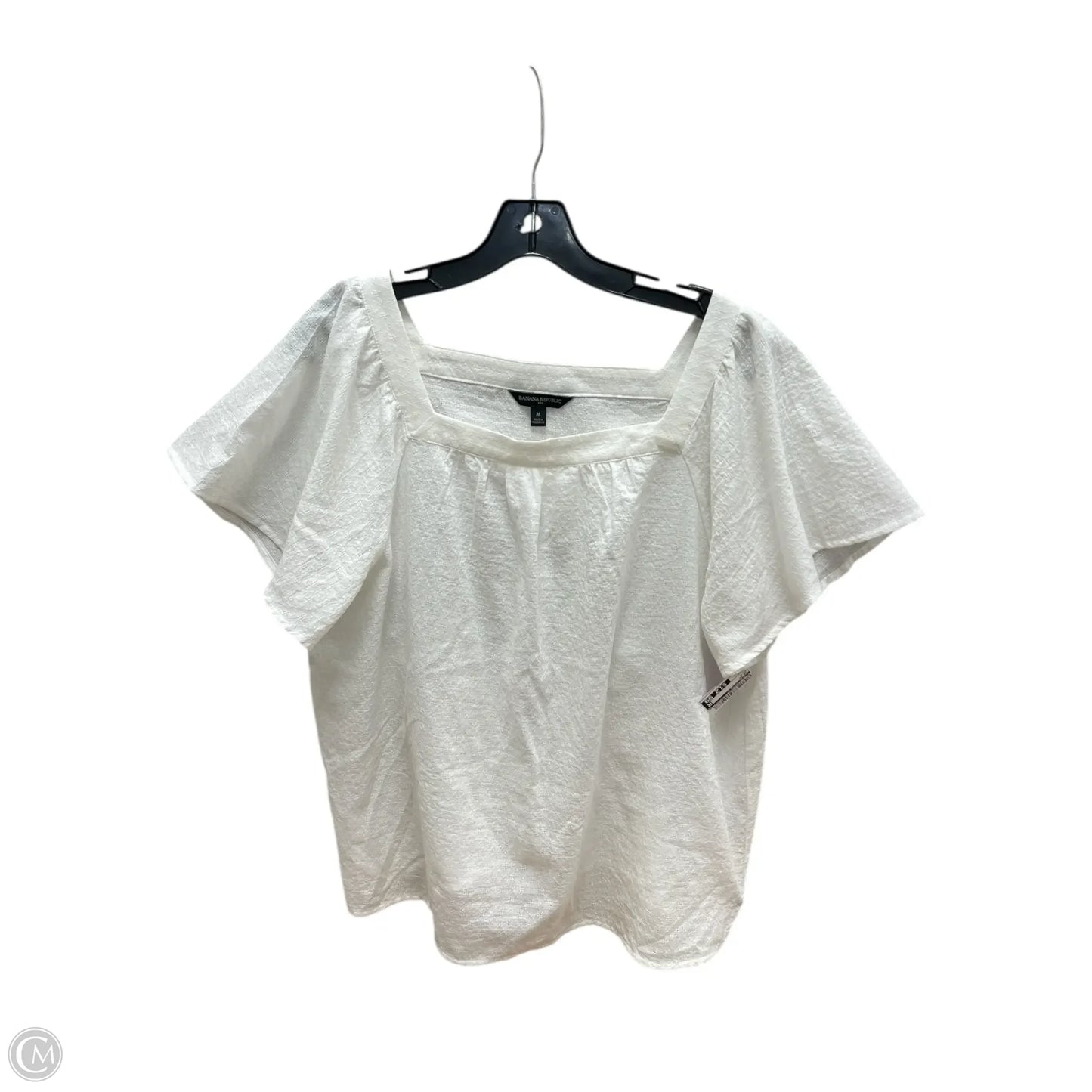 Top Short Sleeve By Banana Republic In White, Size: M