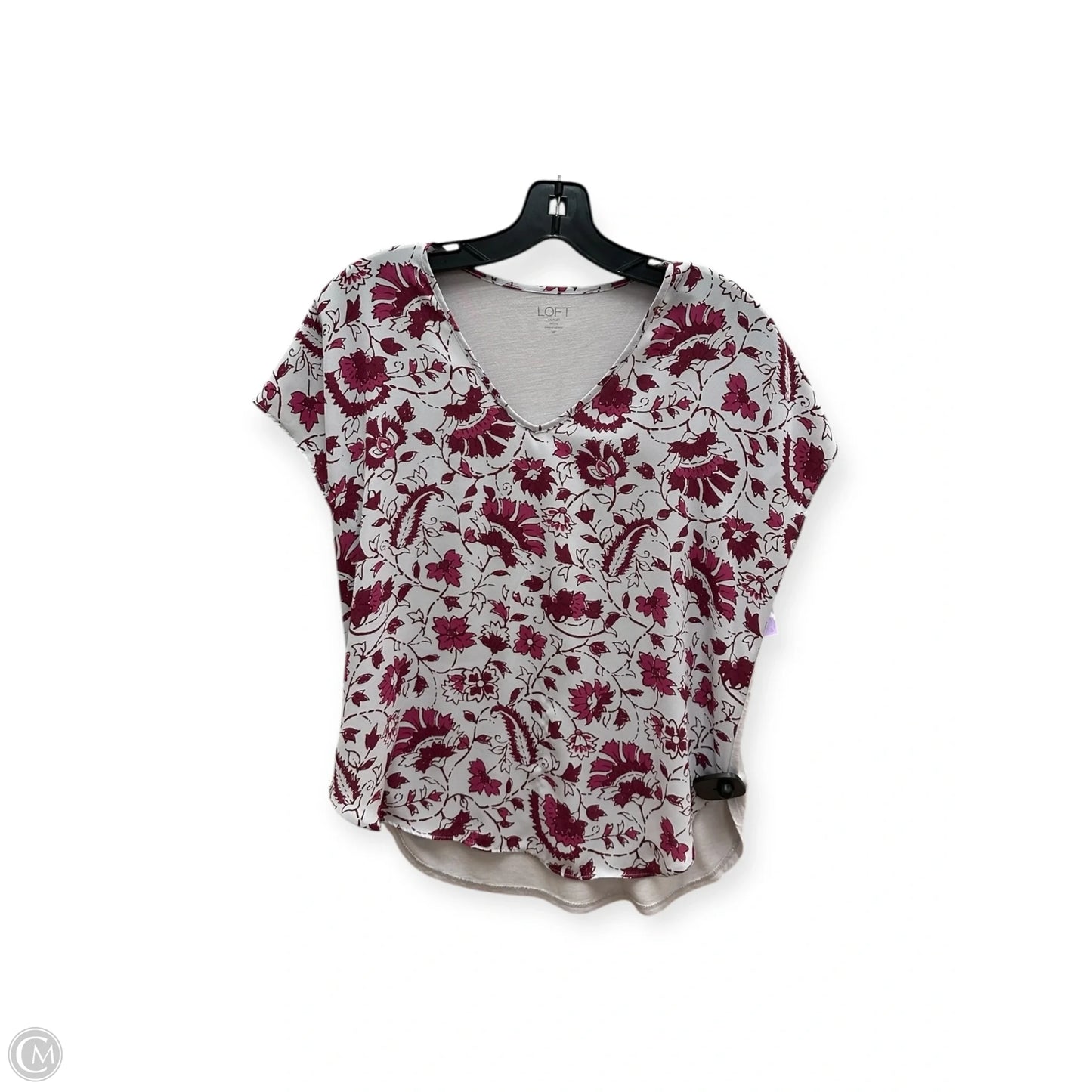 Top Short Sleeve By Loft In Purple, Size: Sp