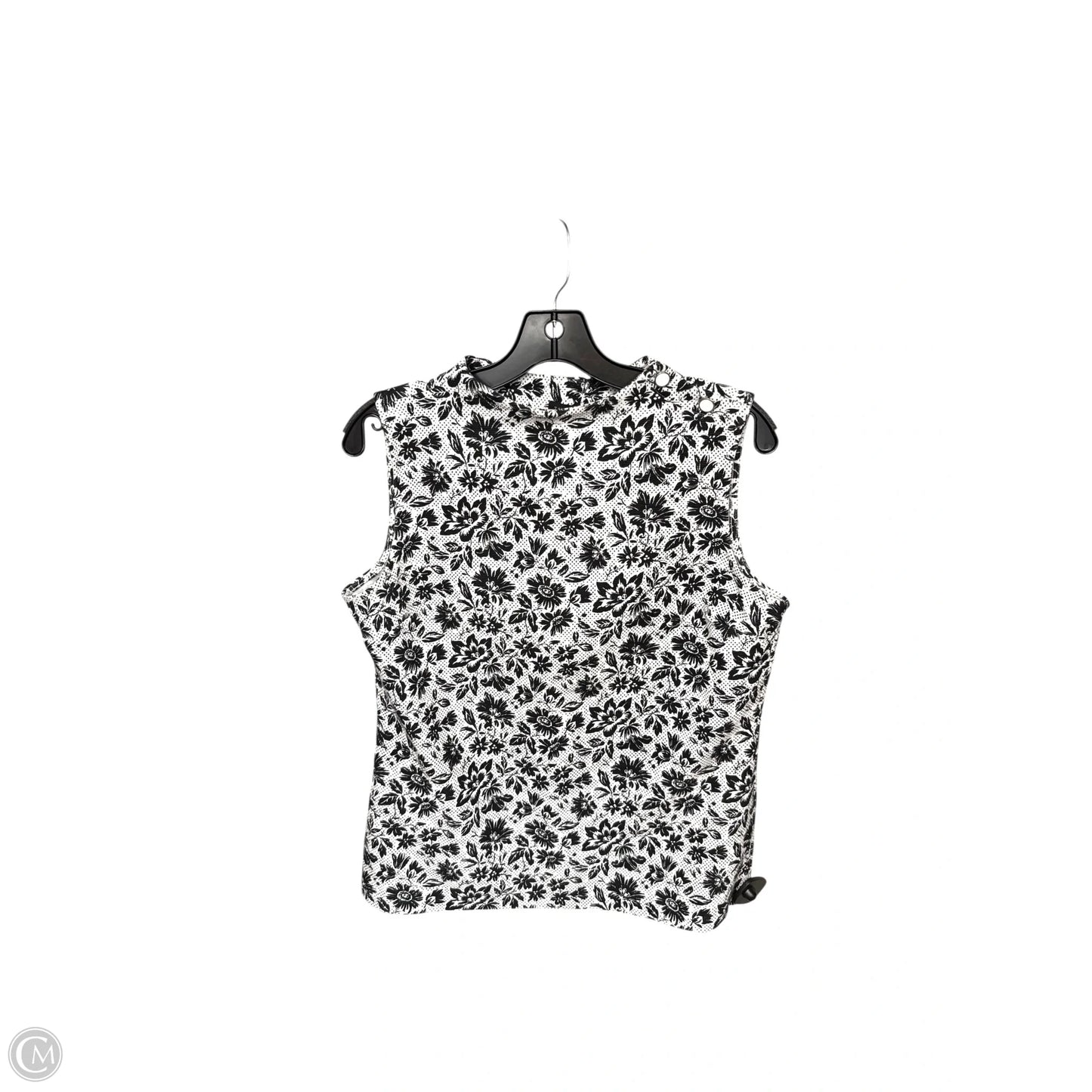 Top Sleeveless By Talbots In Black & White, Size: M