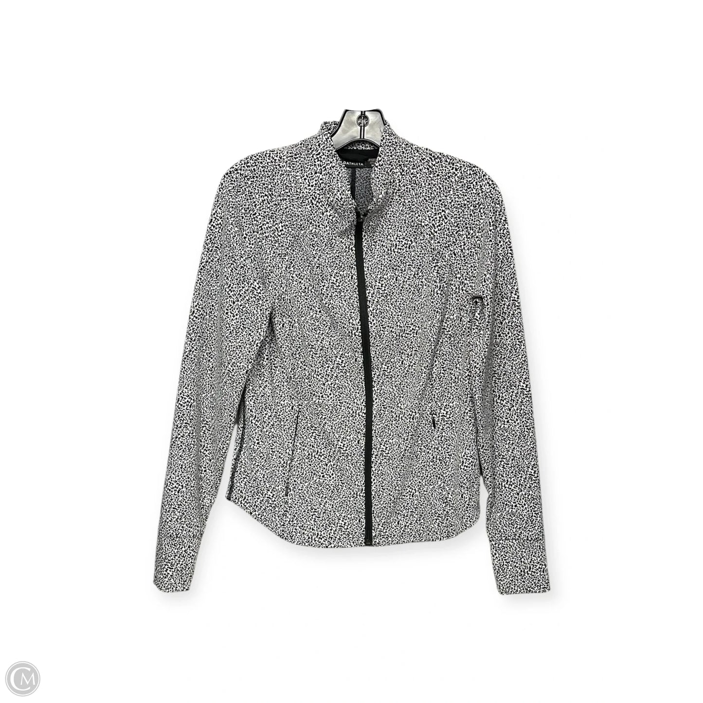 Athletic Jacket By Athleta In Black & White, Size: M