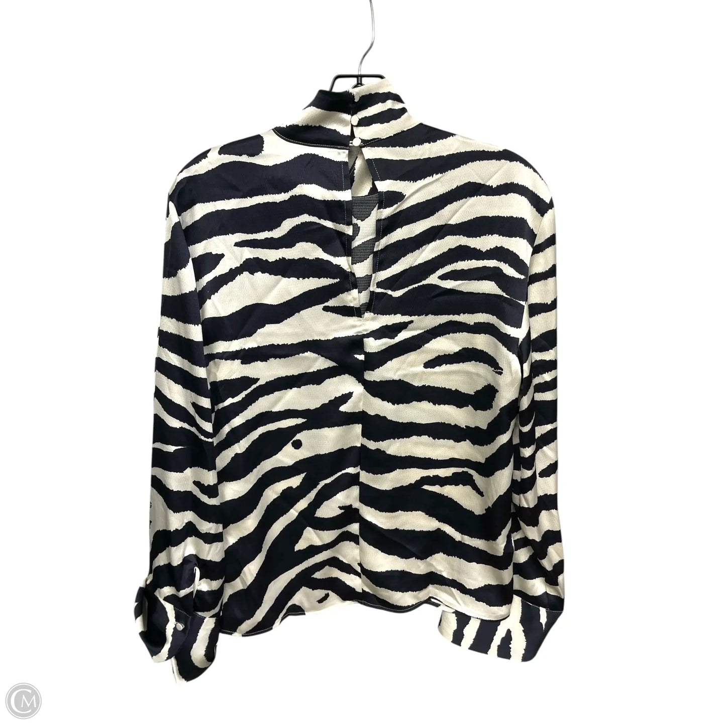 Top Long Sleeve By H&m In Zebra Print, Size: S