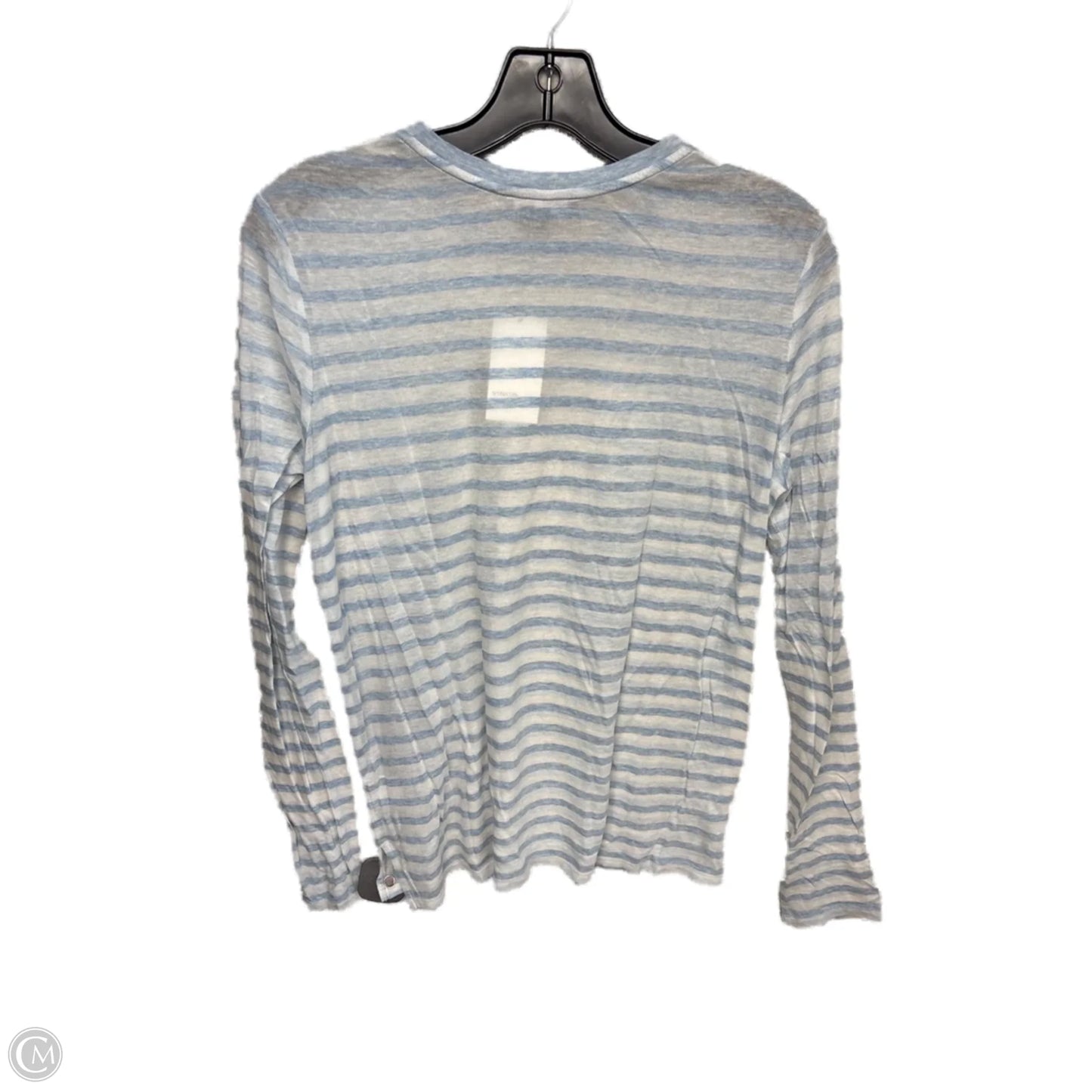 Top Long Sleeve Basic By Vince In Blue & White, Size: M