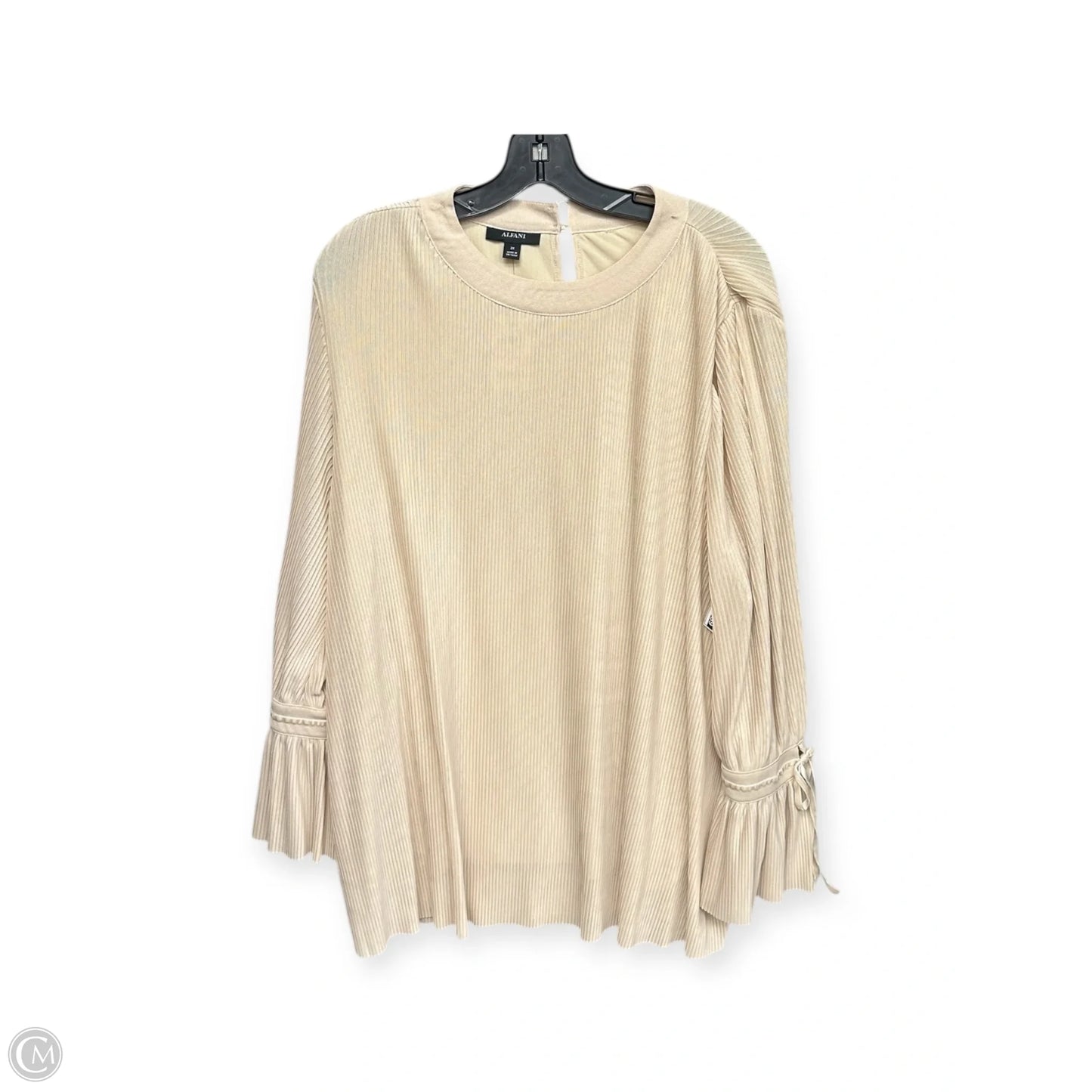 Top Long Sleeve By Alfani In Tan, Size: 2x