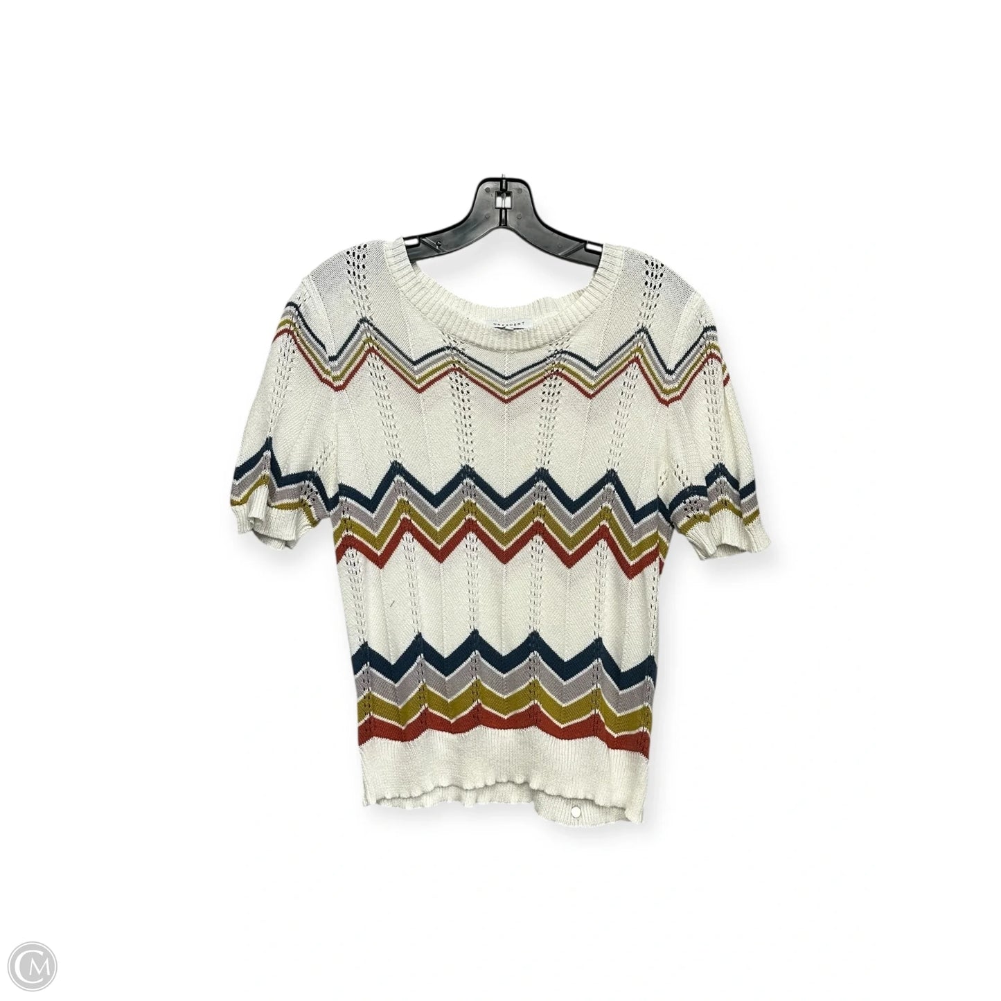 Top Short Sleeve By Clothes Mentor In Cream & Orange, Size: S