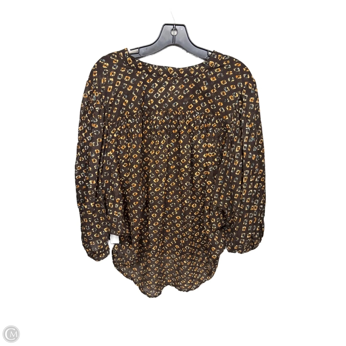 Top Long Sleeve By Anthropologie In Brown, Size: M