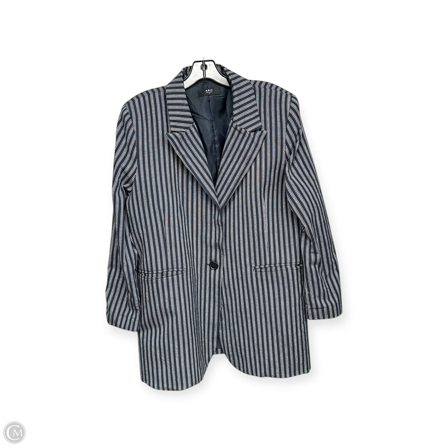 Blazer By Clothes Mentor In Blue & White, Size: Xxl