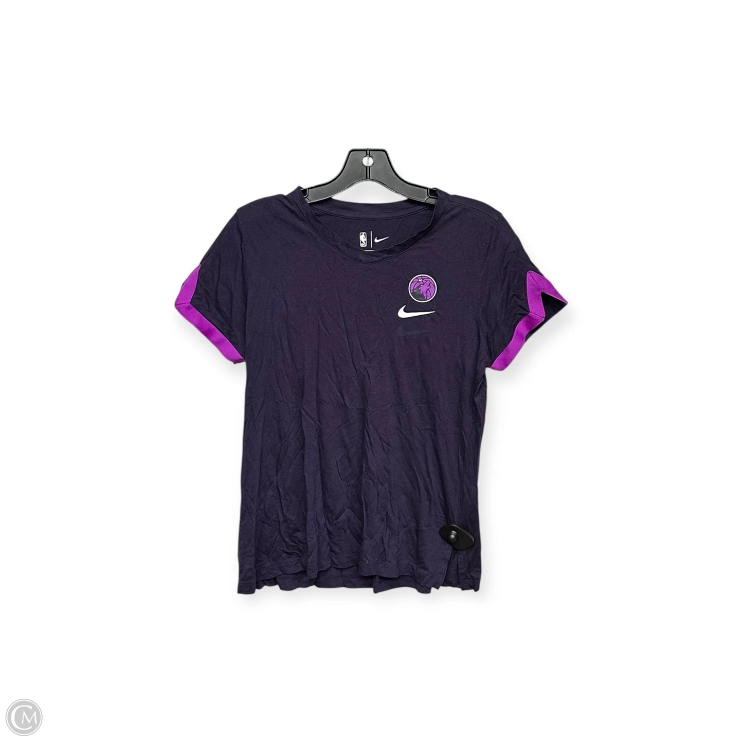 Athletic Top Short Sleeve By Nike Apparel In Purple, Size: M