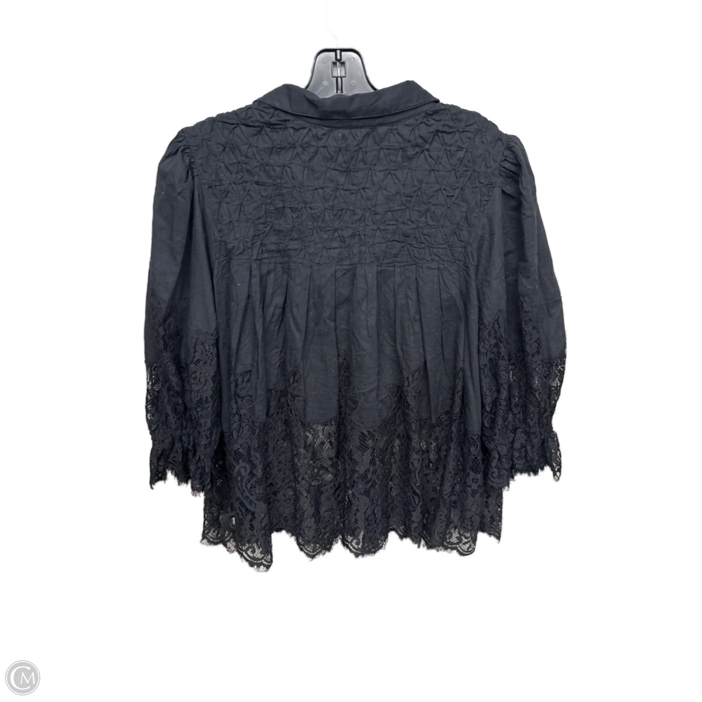 Top 3/4 Sleeve By Anthropologie In Black, Size: M