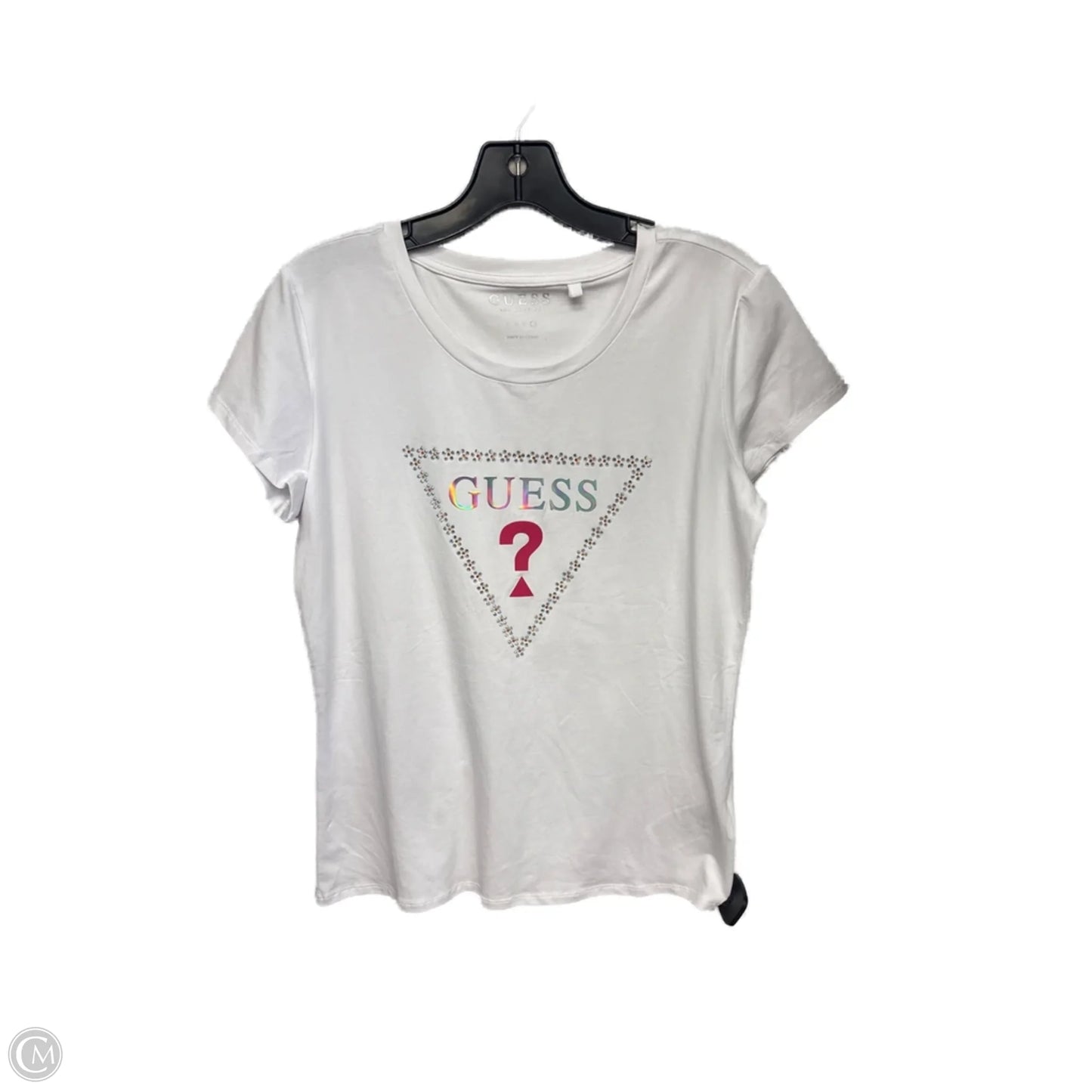 Top Short Sleeve Basic By Guess In White, Size: Xl