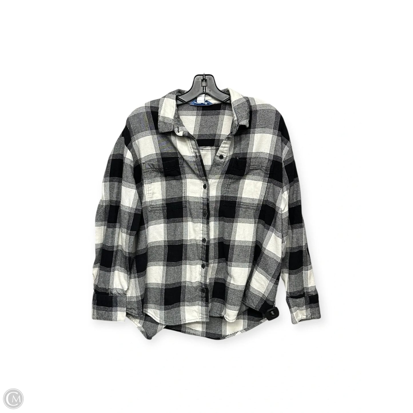 Top Long Sleeve By Old Navy In Black & White, Size: L