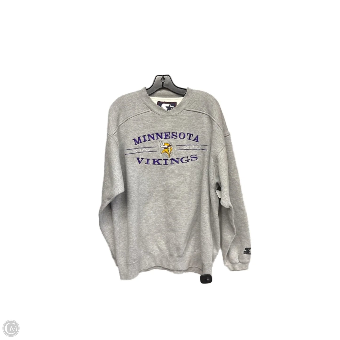 Athletic Sweatshirt Crewneck By Clothes Mentor In Grey & Purple, Size: L