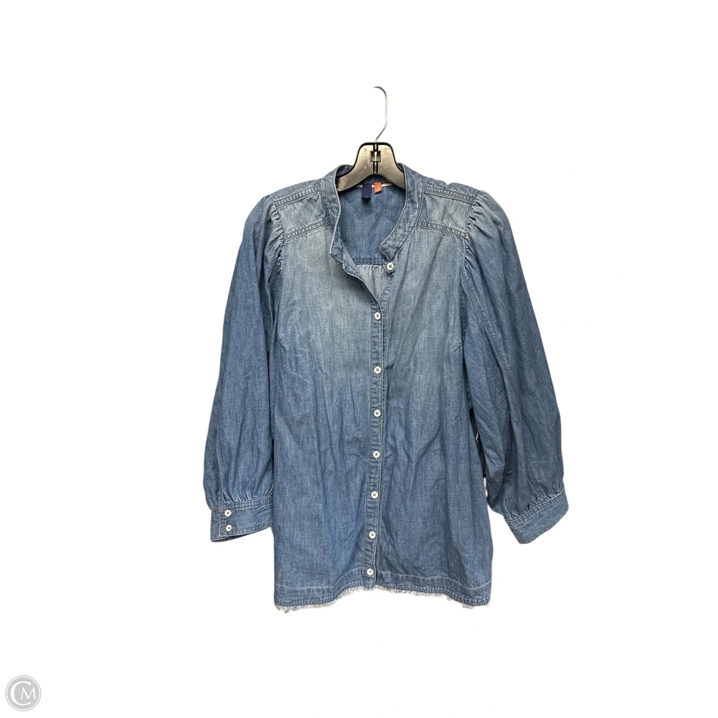 Top 3/4 Sleeve By Pilcro In Blue Denim, Size: 1x