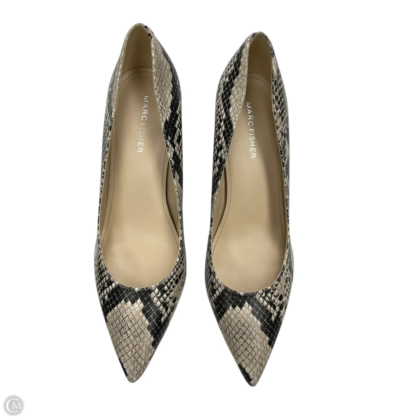 Shoes Heels Block By Marc Fisher In Black & Cream, Size: 8.5