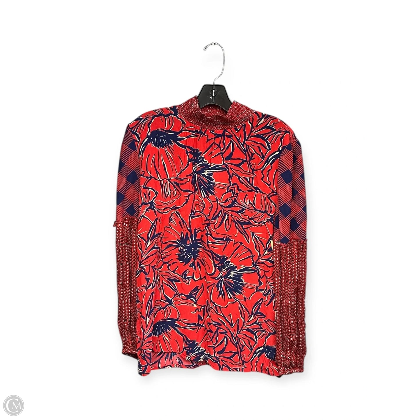 Top Long Sleeve By Blank London In Blue & Red, Size: S