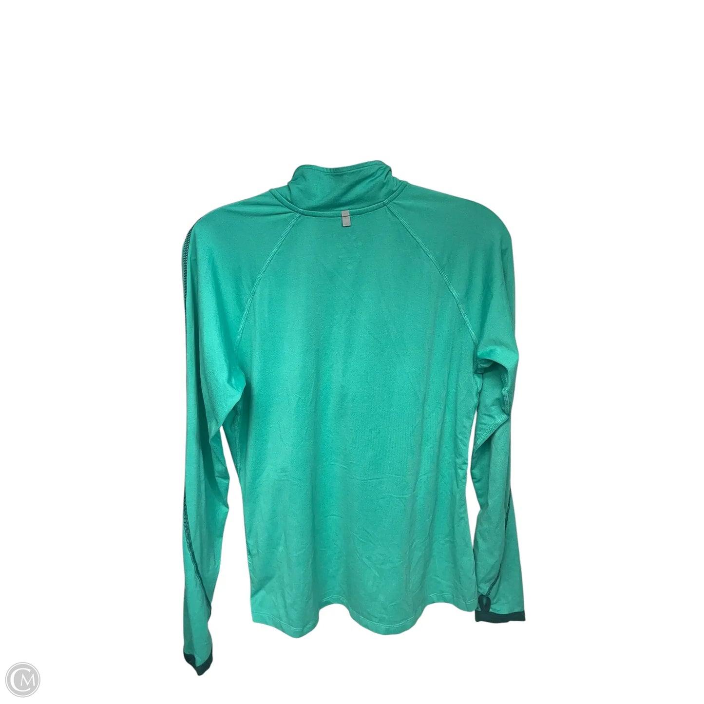 Athletic Top Long Sleeve Collar By Nike Apparel In Green, Size: M