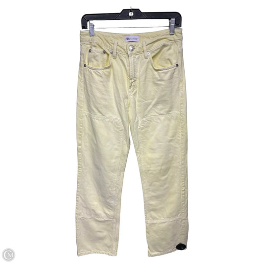 Jeans Straight By Zara In Yellow, Size: 4