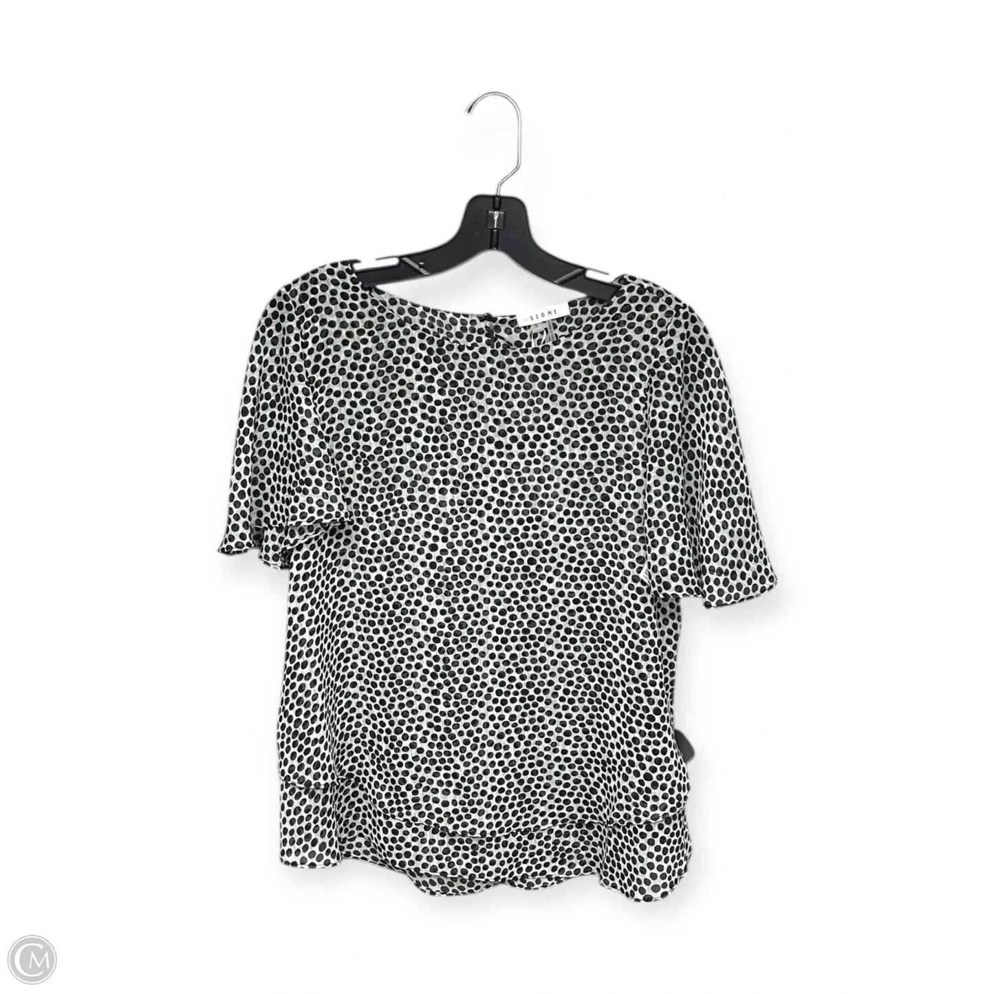 Top Short Sleeve By Sioni In Black & White, Size: S