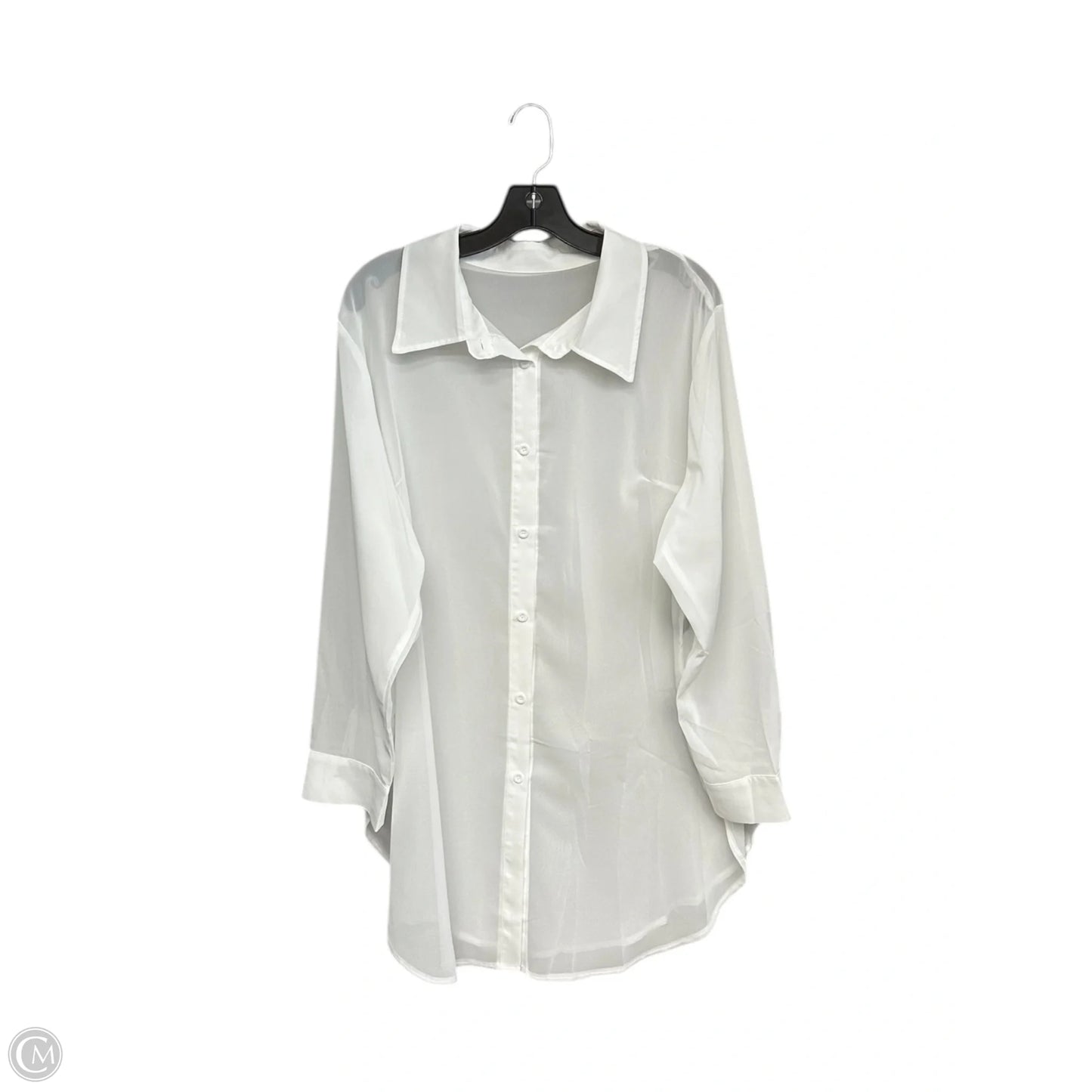 Top Long Sleeve By Emery Rose In White, Size: 2x