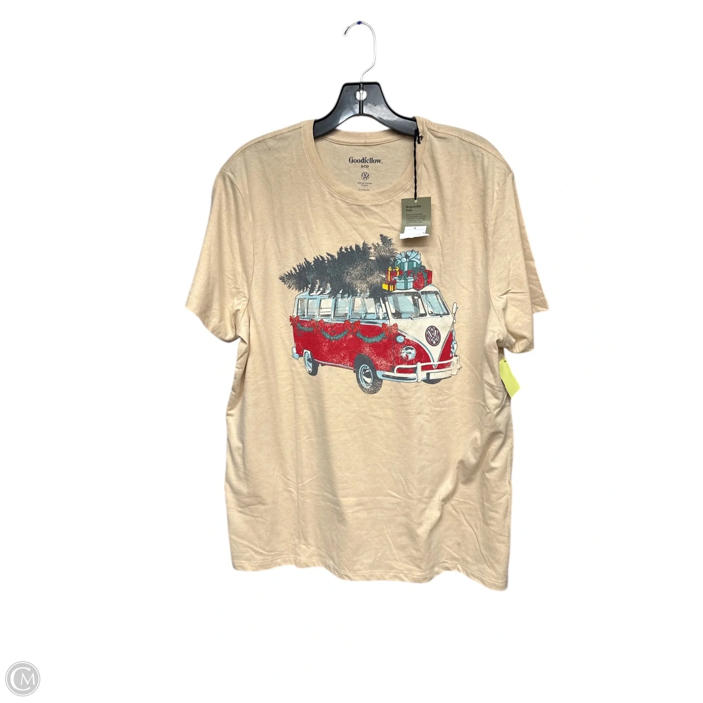 Top Short Sleeve Basic By Clothes Mentor In Tan, Size: L