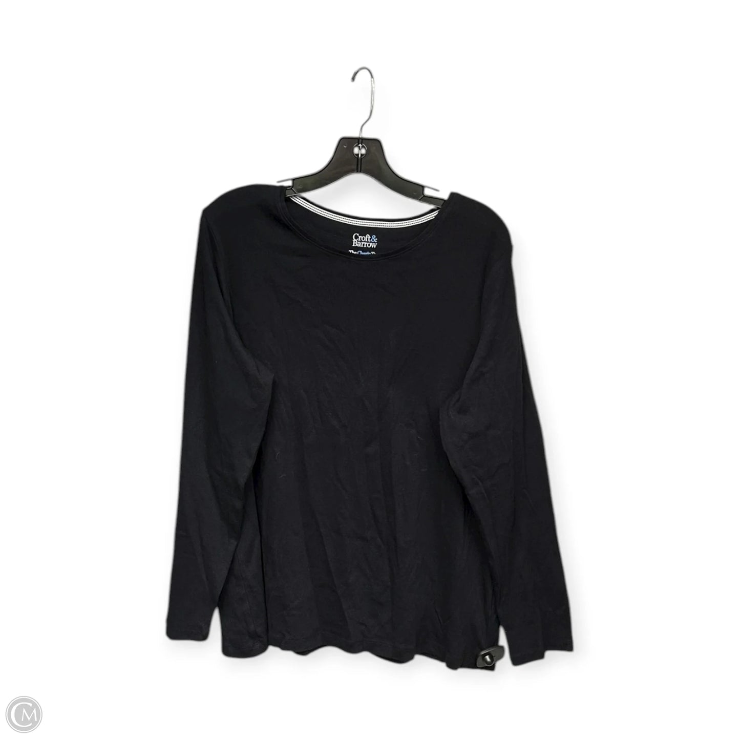 Top Long Sleeve Basic By Croft And Barrow In Black, Size: Xxl