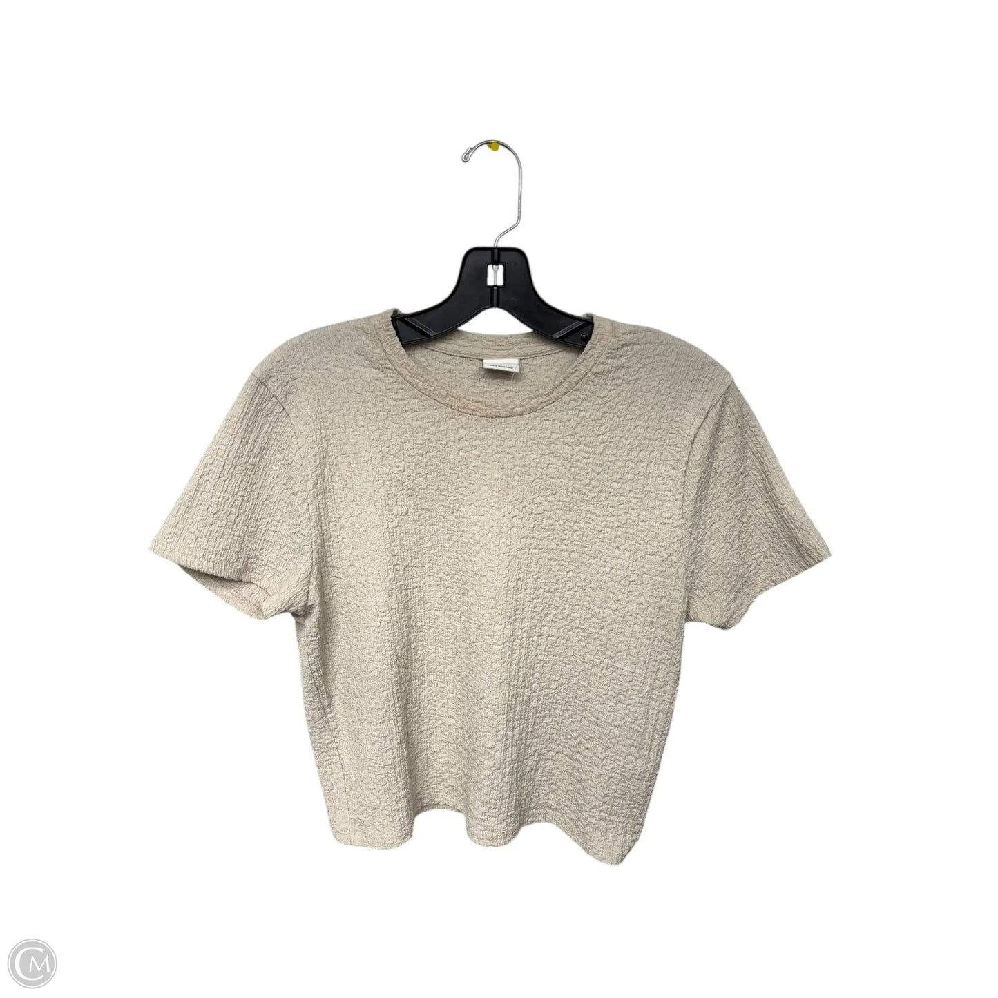 Top Short Sleeve By Abercrombie And Fitch In Tan, Size: L