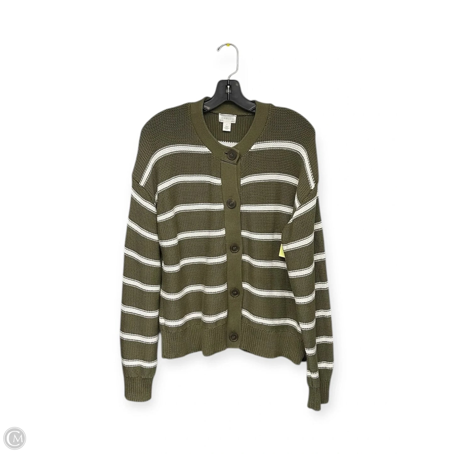 Cardigan By Caslon In Green & White, Size: L