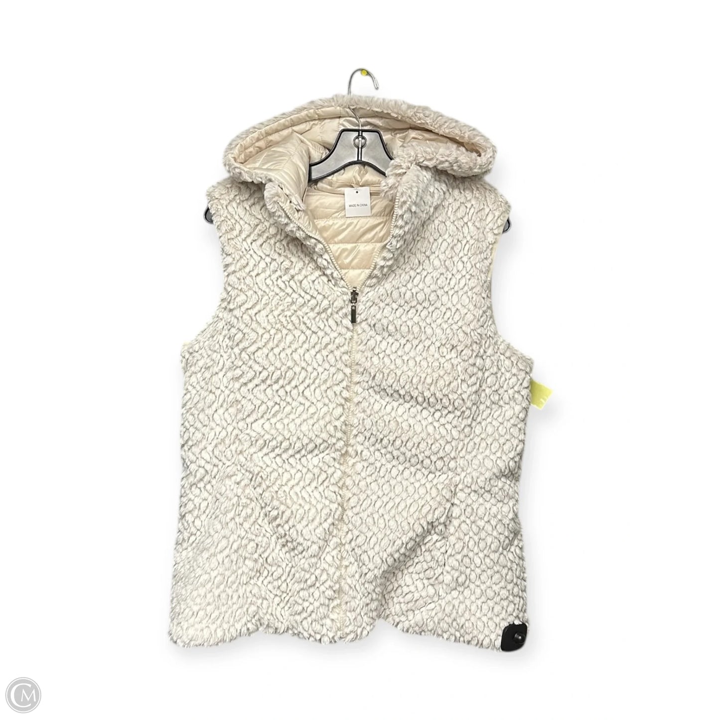 Vest Faux Fur & Sherpa By Gallery In Cream, Size: L