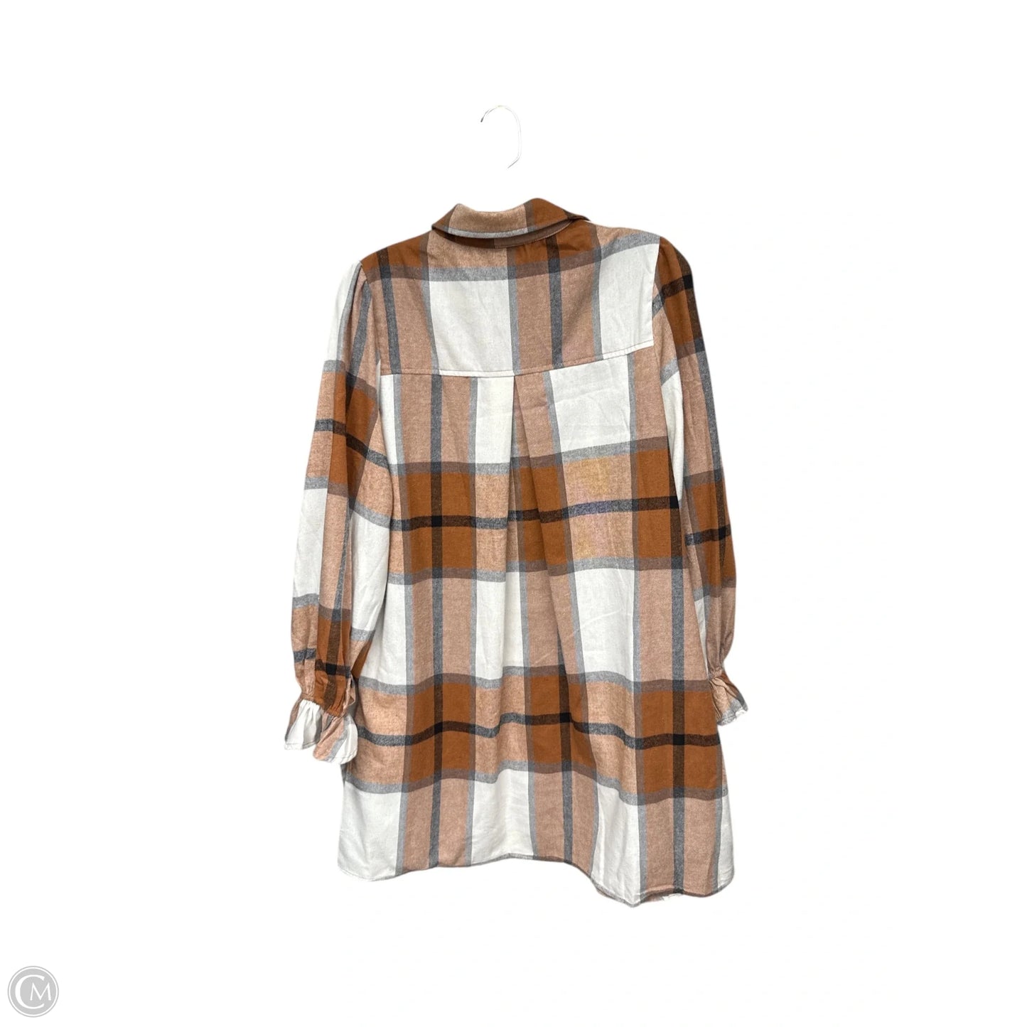 Dress Casual Short By Clothes Mentor In Orange & White, Size: M